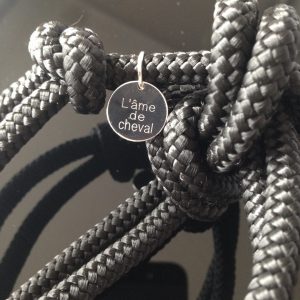 Two in one diamond rope halter set black