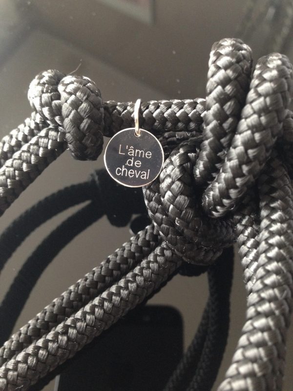 Two in one diamond rope halter set black