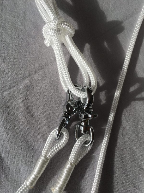 Two in one diamond rope halter set white - Image 3